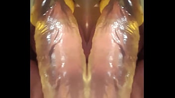 Preview 2 of Regonant Womam - MIRRanuz-13 DP Fuck my own AnusInOutBeaded&amp_VibeMIRR with my Penis3D then insert two 8 inch DildoAnusPanoramaLieHassockMIRR together and separately