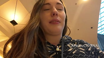 Preview 2 of Son Force Mom Xxxporn Video - Aleya Sun Wetting Jeans in the Shopping Mall