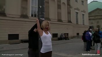 Preview 1 of Smalls Viele - European blonde rough fucked in public