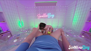 Preview 2 of Alexis Dern - Swallowbay Short hair natural tits babe Kitty Lynn riding dick and playing with cum