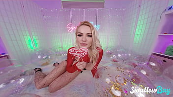 Preview 1 of Sunny Leone Wet Hot - Swallowbay Curvy blonde Cherry Kiss taking cock deepth in her pussy