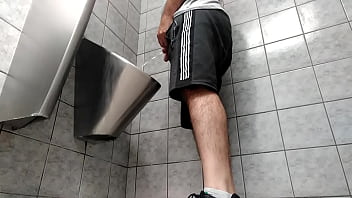 Preview 2 of Hq Porn Zeyna Hd - A busy guy with an uncut dick peeing in a public toilet