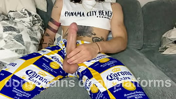 Preview 3 of Dogi Boobs Ass - Donychains Stroking His Huge Cock And Cumming