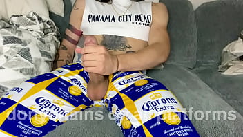 Preview 4 of Dogi Boobs Ass - Donychains Stroking His Huge Cock And Cumming