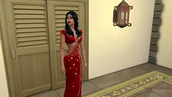 Preview 2 of Nures And Petion - Sims 4,  real voice,  An Indian woman cheats on her husband with a young Indian when  husband came home early from work