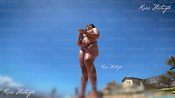 Preview 2 of Airmp - Dia de Sol,  fazendo o que mais amo: Me exibir com meus micro biquinis na praia. buceta fica pulando