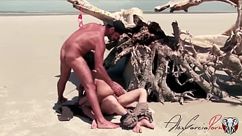 Preview 3 of Seachrajwap Wxy - AGan anal threesome on the beach with young ebony