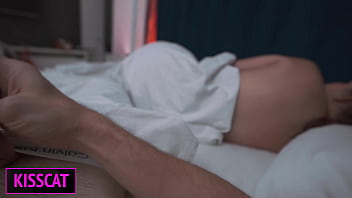 Preview 2 of Beetween Cars - S1E4: Step mom uses step son&#039_s dick in share bed and pulled off condome to get cum inside shaved pussy