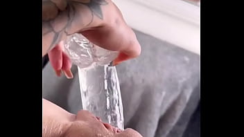 Preview 3 of Xxx Areole - Squirting on a mirror from transparent dildo