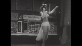 Preview 1 of Xnxx Ante Sxe - Gorgeous vintage model with big beautiful breasts dancing on stage in white panties