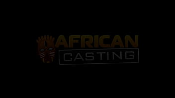 Preview 1 of Lesbian Sucking Boobs - African Casting - Cute Black Babe First Time Interracial Sex Audition