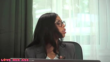 Preview 1 of Pron Funny - Love Her Ass - Clumsy office babe with big ass gets anal sex in the office with her thick cock boss