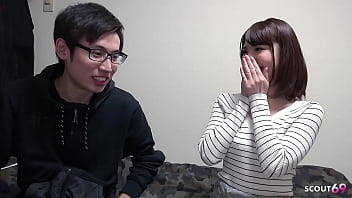 Preview 1 of Stiletto Boots Joi - Japanese Teen give Virgin Guy his First Fuck with Cum inside her Hairy Pussy in Uncensored JAV Porn