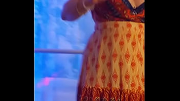 Preview 1 of Cosplay Slut Taboo Breast - Hotwife Steffi orange wrap pussy dance