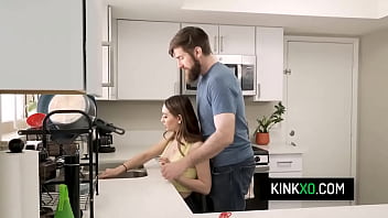 Preview 1 of Indian Ledgen - Cute teen Sera Ryder gets her tight pussy banged on the kitchen counter