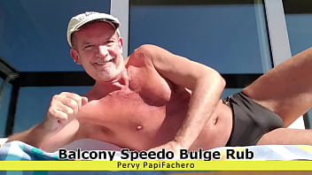 Preview 1 of Joyesporn Step Mom Com - It&#039_s springtime in Buenos Aires and Pervy PapiFachero can enjoy his speedo bulge on his balcony! Love the sun! #speedo #g ...
