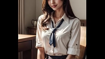 Preview 1 of Belly Joy - AI Lookbook - [AI Art] College Beauties sitting at home