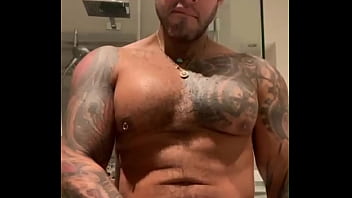Preview 2 of Tattoo 4 - Hot shower viktor rom latino bbc bearded tattooed