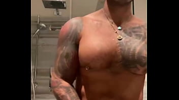 Preview 4 of Tattoo 4 - Hot shower viktor rom latino bbc bearded tattooed