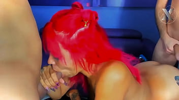 Preview 4 of Latex Asia Xvideos Ember Flv - this college slut feels like a bitch with three dicks in front of her...she sucks them all and wants them to cum on her face