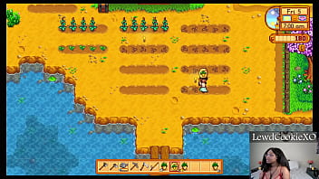 Preview 4 of Janvars Galrs - Gaming and Chill - 1 - Playing Stardew Valley and Cumming - Webcam Model - BBW - Amateur