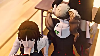 Preview 2 of Girl Sutden - [amateurthrowaway] Ann Takamaki and Makoto Niijima suck cocks in class (Persona 5)