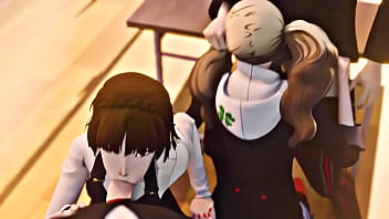 Preview 1 of Girl Sutden - [amateurthrowaway] Ann Takamaki and Makoto Niijima suck cocks in class (Persona 5)