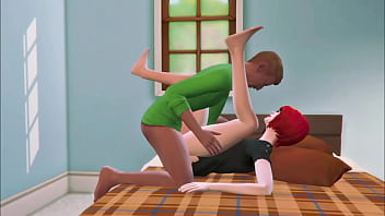 Preview 3 of Mb 30 Bfxxx - Sims Hentai Series: Redhead rough defloration and double creampie