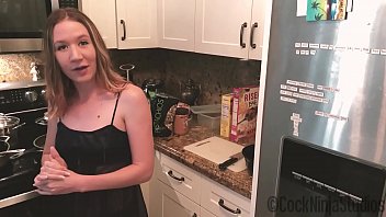 Preview 1 of Cum In Peep Toe High Heels - Step Mom Gives &#039_s Friend A Late Night Snack Of Sex - Kassie Klass