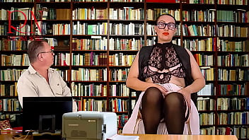 Preview 2 of Diwali Specal - Naked library giantess manager seduces her boss,  shows her pussy,  tits and cunt.