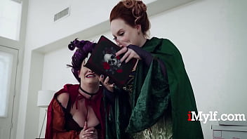 Preview 2 of Stachi Silver - 3 Evil Witches Take Over Virgin Asian Dude For Halloween