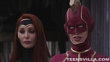 Preview 2 of Secreet Brother - Captain Marvel XXX Ft Lacy Lennon,  Kenzie Taylor