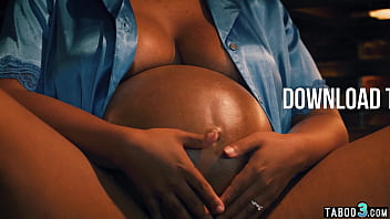 Preview 3 of 100 Guys One Teen - Big boobed pregnant ebony MILF Avery Jane craving for a big white cock