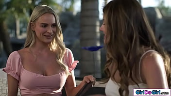 Preview 1 of Hold Her Head Down And Cum - Tattooed brunette asks gf if she wants to try pussy licking
