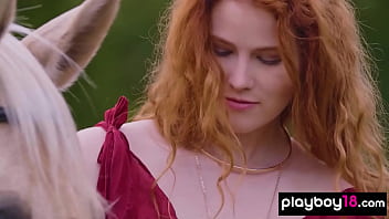 Preview 1 of Full Love Movie Sxe - Redhead Latvian diva Heidi Romanova reveals her big natural boobs outdoor