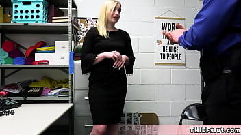Preview 2 of Lexbee Videos - Pretty teen thief caught and gets her tiny pussy rough fucked by a mall cop in the secret back room