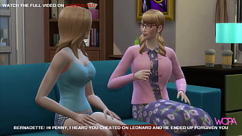 Preview 1 of Red Wet Lips - [TRAILER] Penny and Bernadette cheating on Leonard and Howard