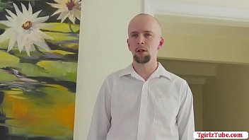 Preview 1 of Mon Dadi Children Sex - Guy fucks TS whore while his wife is watching