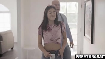Preview 1 of 1bys 2 Girl - Angry Stepdad Derrick Pierce Makes A Scared Kendra Spade Wets Herself - Full Movie On FreeTaboo.Net