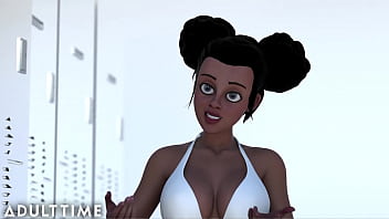 Preview 2 of Try New Positions - ADULT TIME - Busty Hentai Chick Fucks Her Lesbian Rival After Defeating Her - Hentai Sex College