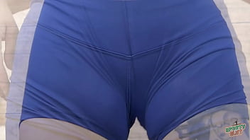 Preview 2 of Ass Cute Fg - Huge Ass Big Cameltoe Tall Girl in Tight Biker Leggings!