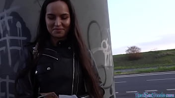 Preview 2 of Ametur Lesbi - Russian babe pulled into giving blowjob before outdoor sex