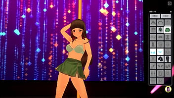 Preview 2 of X X Xv4dio - [COM3D2]ごちうさ千夜風キャラのストリップポールダンス