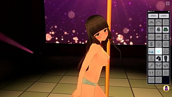 Preview 3 of X X Xv4dio - [COM3D2]ごちうさ千夜風キャラのストリップポールダンス