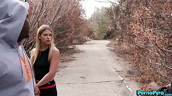 Preview 1 of Father Hide - Teen Hiker Leah Lee Fucks Two Strange Black Dudes
