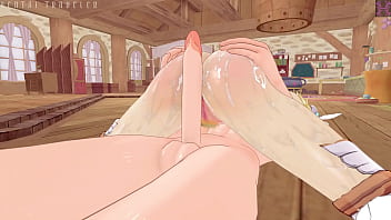Preview 3 of Syren De Mer Black - Genshin Impact: (Remake) Lumine needs elemental cum as an alchemy ingredient. (Gang bang)