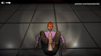 Preview 3 of Bondage Cage Vids - Lana OC footjob now available!