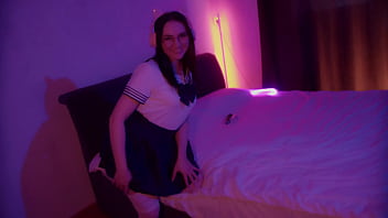 Preview 1 of Mom Opss - Prurient woman pegging her boy&#039_s and gets cumshot.