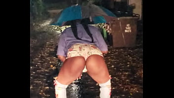 Preview 4 of Xxx Nickle - THIGH HIGH STILETTO BOOTS &amp_ BOOTY SHORTS WALKING IN THE RAIN!