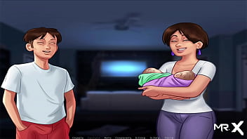 Preview 2 of Mrokada - SummertimeSaga Jerking off my cock while watching TV E3 #79